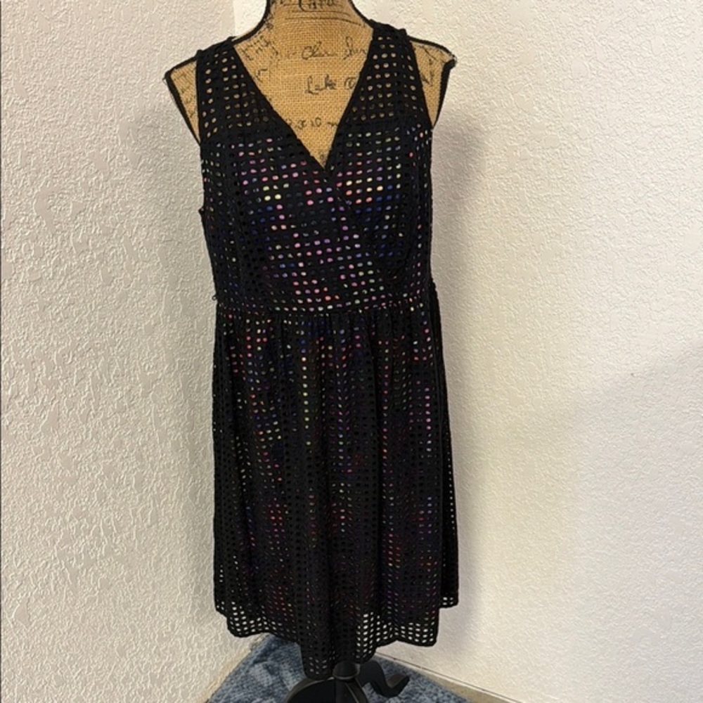 Lane Bryant Black and Multicolor Midi Dress